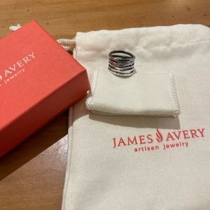 James Avery sterling silver ring size 6 stacked hammered ring!